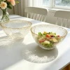Cute glass household single fruit plate large bowl tableware factory supply new Japanese-style thickened transparent salad bowl Application Scenario